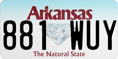 AR license plate 881WUY