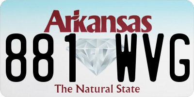 AR license plate 881WVG