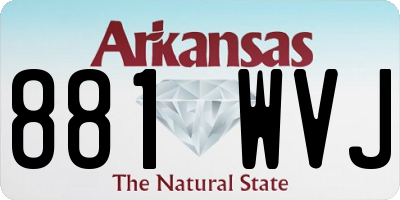 AR license plate 881WVJ