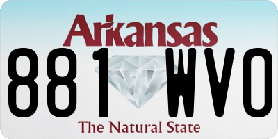 AR license plate 881WVO