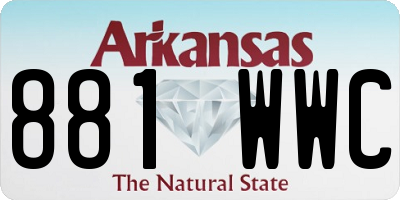 AR license plate 881WWC