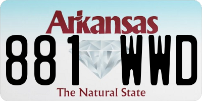 AR license plate 881WWD