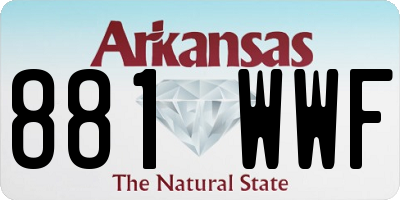 AR license plate 881WWF