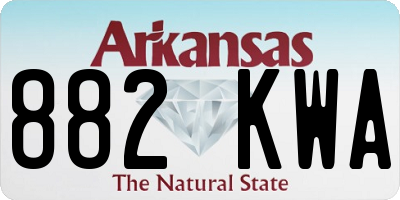 AR license plate 882KWA