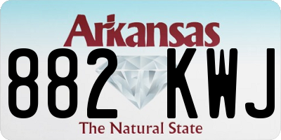 AR license plate 882KWJ