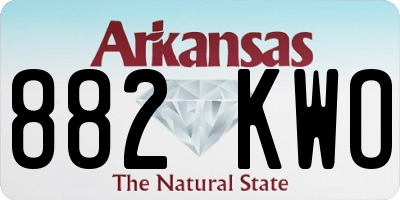AR license plate 882KWO