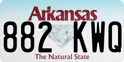 AR license plate 882KWQ