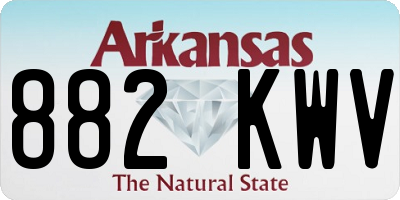 AR license plate 882KWV