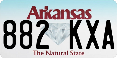 AR license plate 882KXA