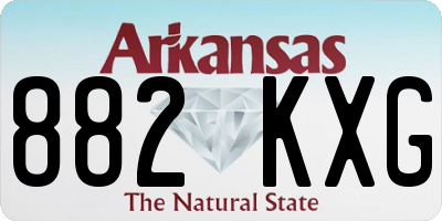 AR license plate 882KXG