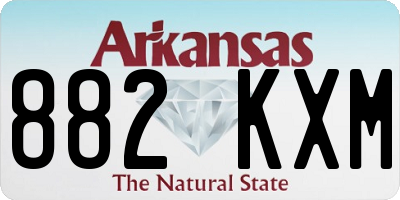AR license plate 882KXM