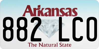 AR license plate 882LCO