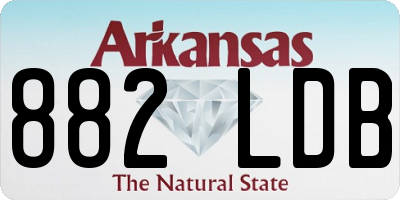AR license plate 882LDB
