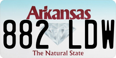 AR license plate 882LDW