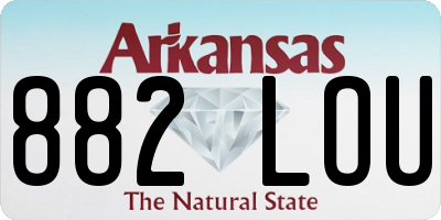 AR license plate 882LOU