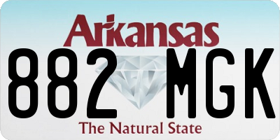 AR license plate 882MGK