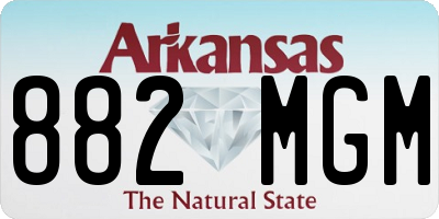 AR license plate 882MGM