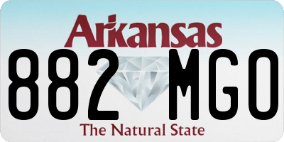 AR license plate 882MGO