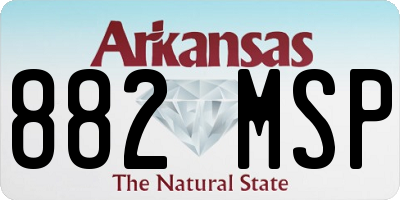 AR license plate 882MSP