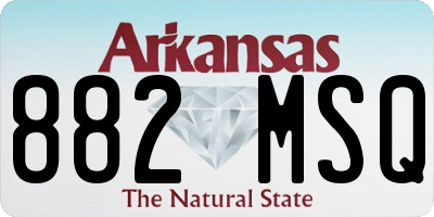 AR license plate 882MSQ