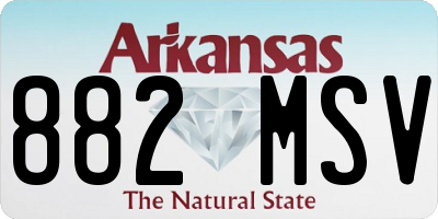 AR license plate 882MSV