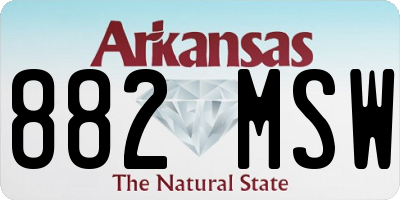 AR license plate 882MSW