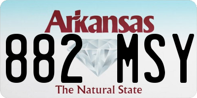 AR license plate 882MSY