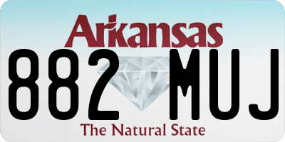 AR license plate 882MUJ