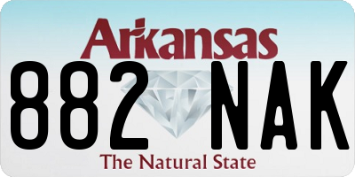 AR license plate 882NAK