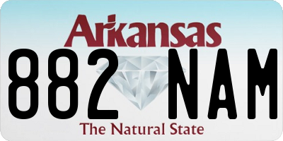 AR license plate 882NAM