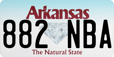 AR license plate 882NBA