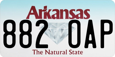 AR license plate 882OAP