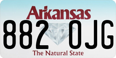AR license plate 882OJG