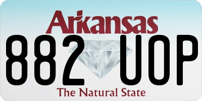 AR license plate 882UOP