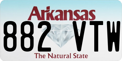 AR license plate 882VTW