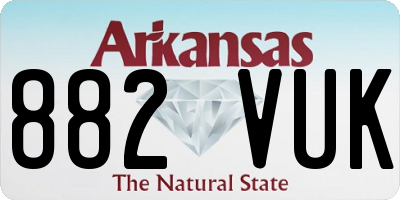 AR license plate 882VUK