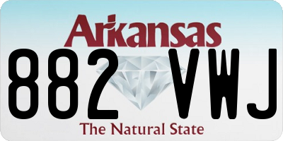 AR license plate 882VWJ