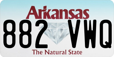 AR license plate 882VWQ