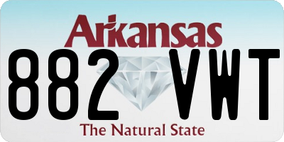 AR license plate 882VWT