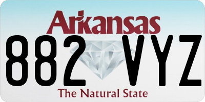 AR license plate 882VYZ