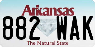 AR license plate 882WAK