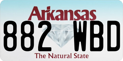 AR license plate 882WBD