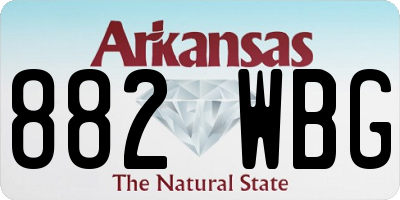AR license plate 882WBG