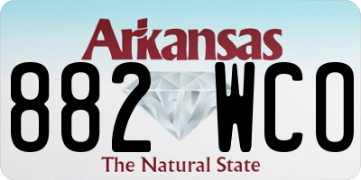 AR license plate 882WCO