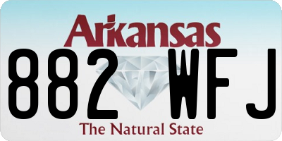 AR license plate 882WFJ