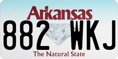 AR license plate 882WKJ
