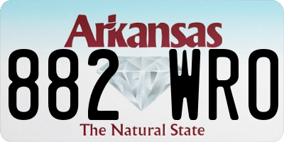 AR license plate 882WRO