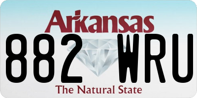 AR license plate 882WRU