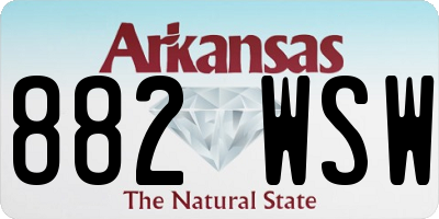 AR license plate 882WSW