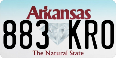 AR license plate 883KRO